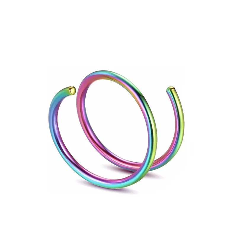 Stainless Steel Hypoallergenic Septum Nose Piercing Double Helix Cartilage Rook Hoop Earring Body Piercing Jewelry Nose Ring