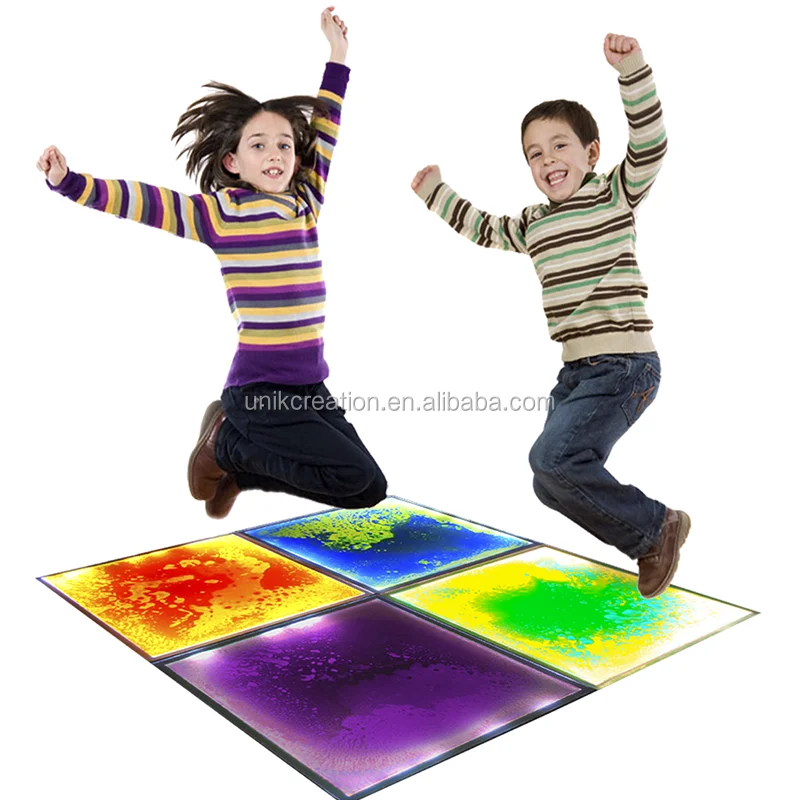 Autism Relieves Stress Liquid Sensory Floor Tiles LED Dance Floor Educational Toys Sensory Integration Training Equipment