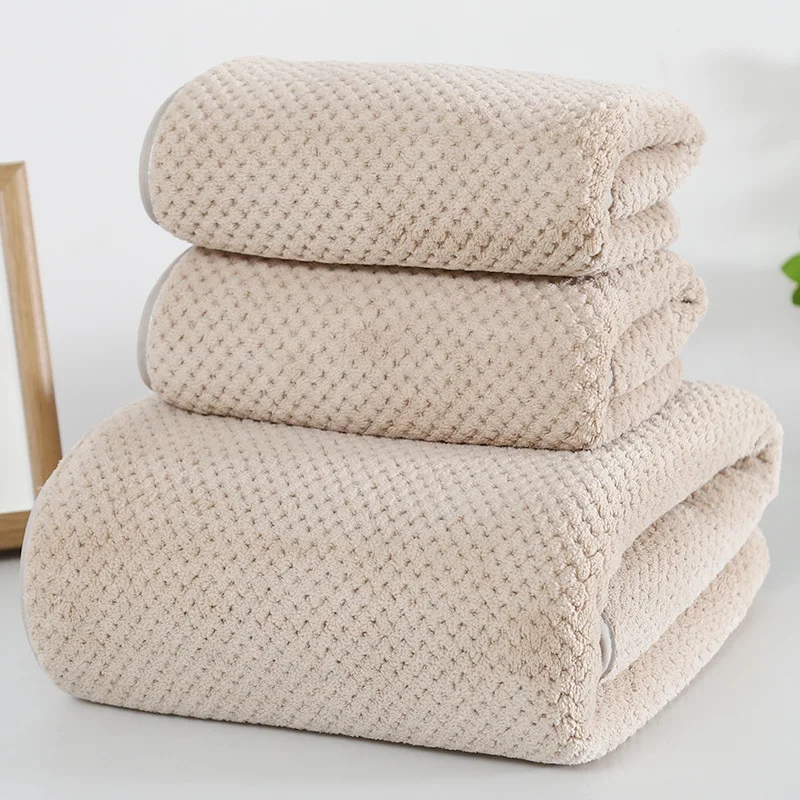 Высококачественные полотенца для дома и гостиницы банные комплекты приятный на ощупь высоковпитывающий мягкий коралловый флис комплект из 3 предметов банное