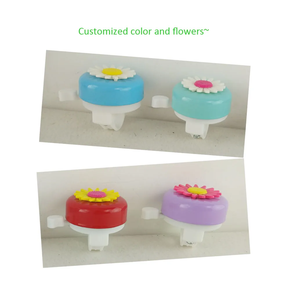 Лидер продаж разноцветный детский велосипед велосипедное кольцо колокольчик велосипед цветочный Тип Милая наклейка в виде колокольчика на заказ велосипедный колокольчик