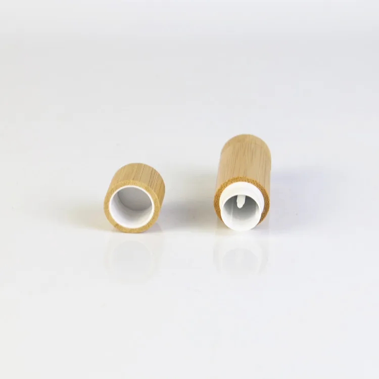 Eco Friendly Lipstick Container Cosmetic Packaging 3g 4g 5g Round Empty Natural Bamboo Lip Gloss Lip Balm Tube