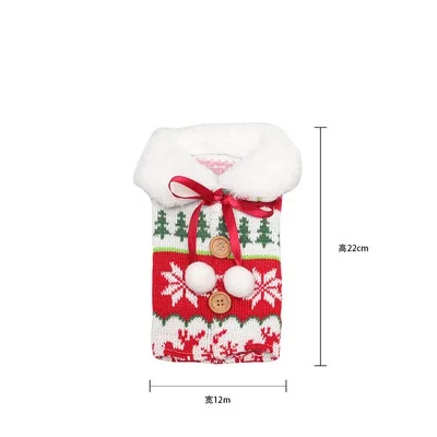Hot Sale Christmas Red Wine Bottle Set Christmas Tree Snowflake Beer Bottle Set Christmas Knitted Sweater