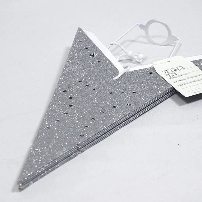 
SY Holiday Decoration Foldable Electric Grey Paper Star Lantern Hanging Light 