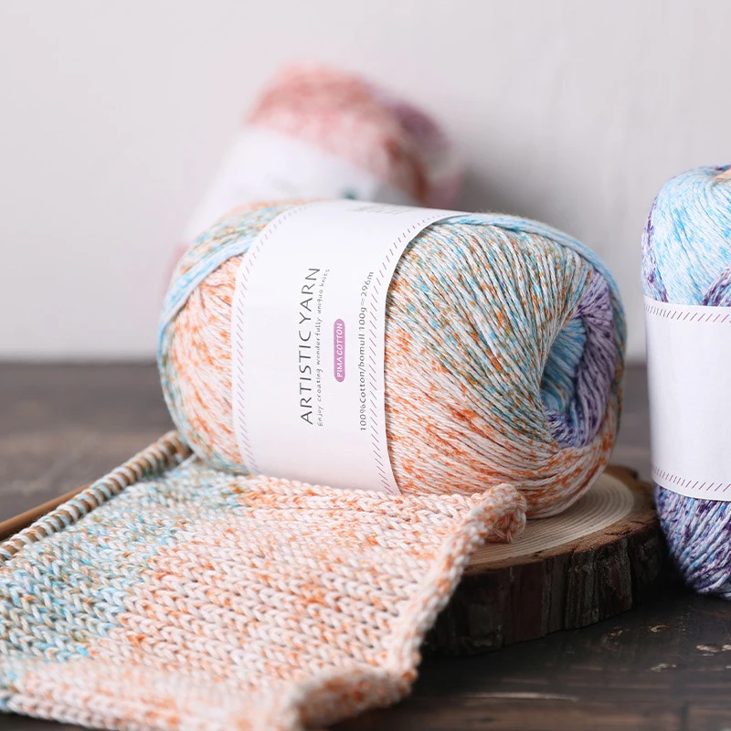 
ZENGLONG textile 100% long-staple cotton 4ply hand knitting crochet fancy artistic yarn wholesale 14 colors knitting cotton yarn 