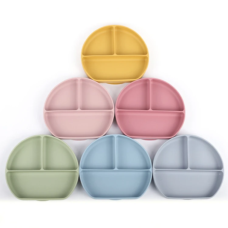 Wholesale Divided Plate Kids Dinner Plate Baby Silicone Plate For Toddlers