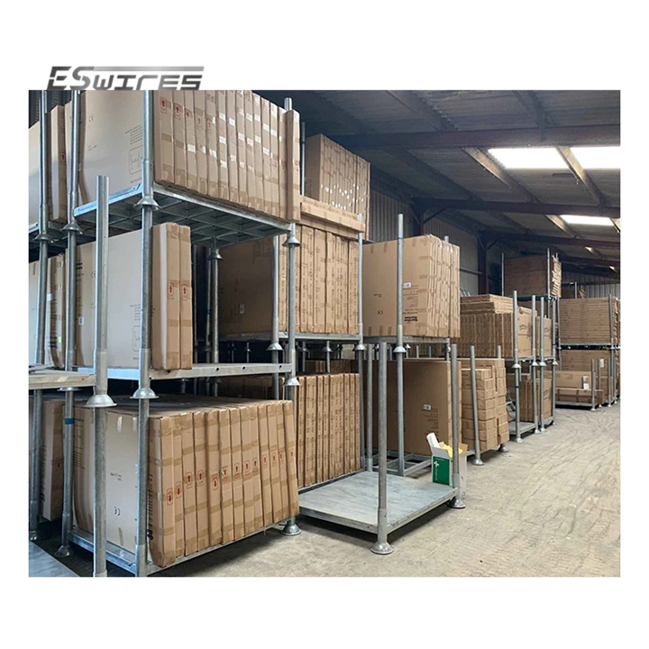 Customized hot-dip galvanized steel strong industrial storage detachable pipe stacking pallet