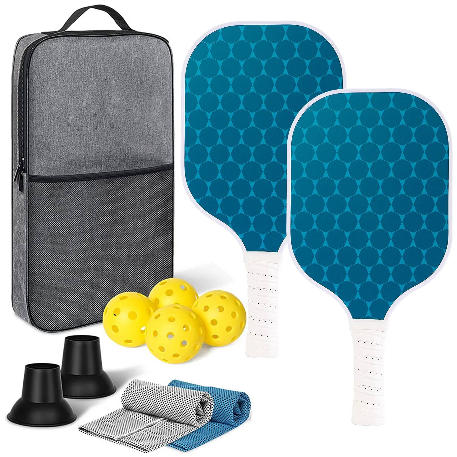 USAPA Approved Pickleball Paddle Set Glass Fiber Surface PP Honeycomb Inner 10mm Pickle Rackets