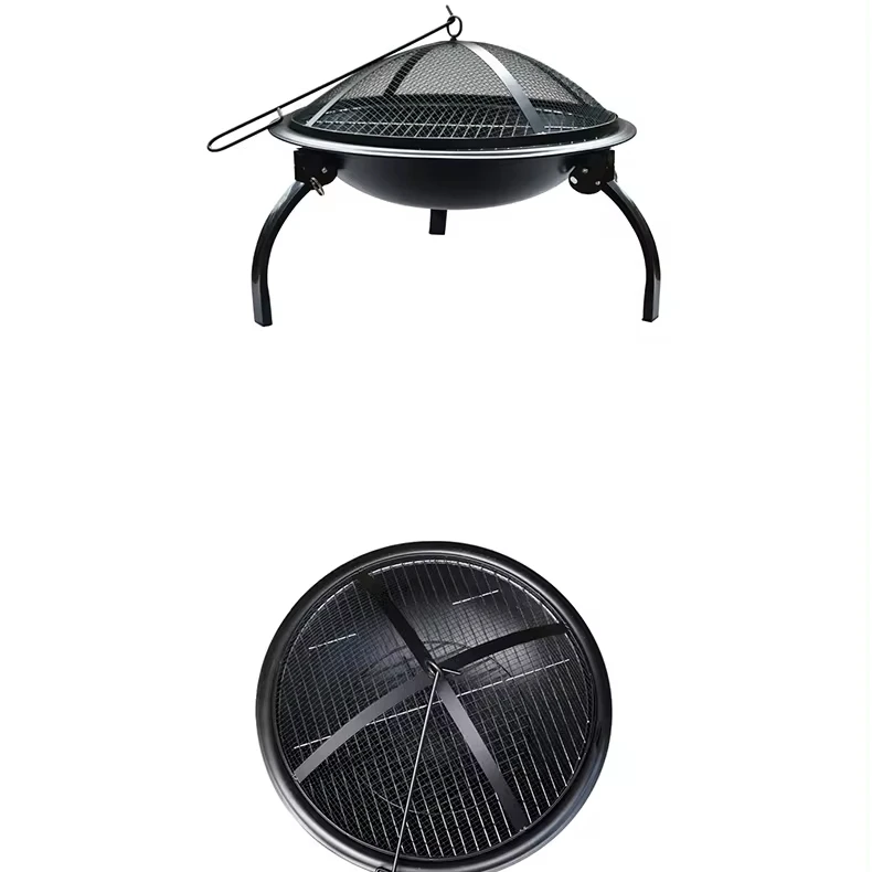 MEIJI Hot Selling Charcoal BBQ Black High Temperature Paint Barbecue 22-Inch Outdoor Round Charcoal Barbecue Grill