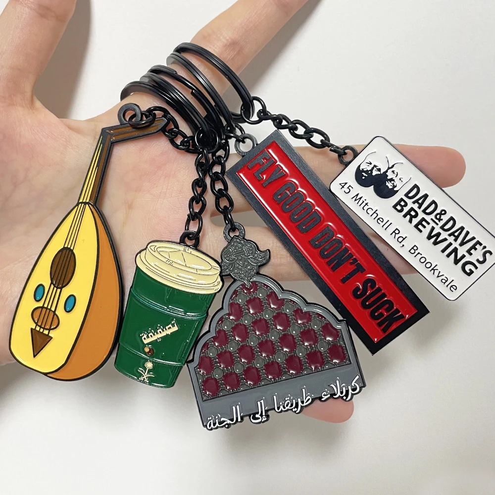 Keychain China Supplier Wholesale Custom Shape Souvenir Custom Made Enamel Round Shapesd Metal Keychain