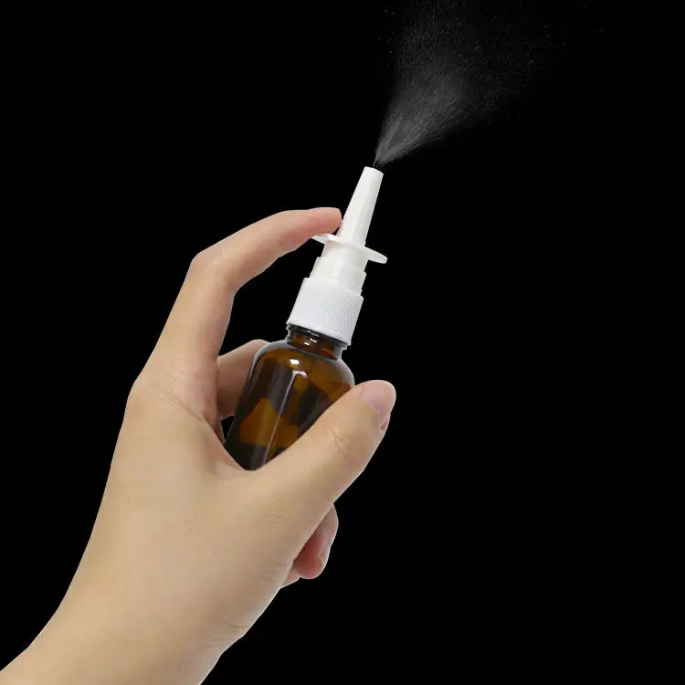 Medical Glass Mist Spray Sprayer Pumps Bottle Nozzle Plastic Material  Nasal Spray Brown Amber Glass Bottles
