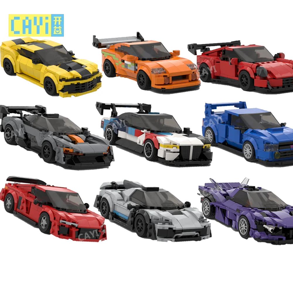 CAYI MOC Car Building Block Sets DIY Technic Block Classic Racing Car Set Mini Model Car Assembly Technical Brick Toys For kids