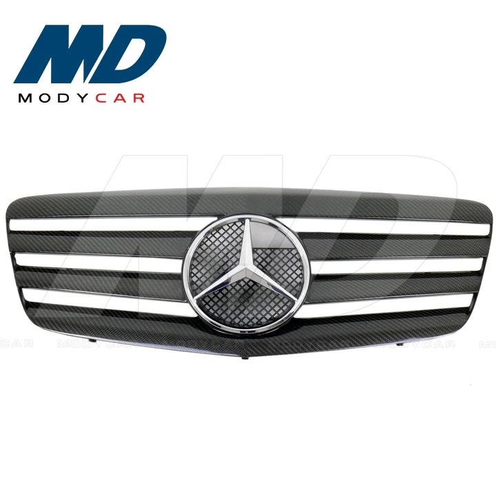 Передняя решетка из АБС и углеродного волокна для MERCEDES BENZ E-Class W211 E230 E280 E350 AMG E63 2007-2008
