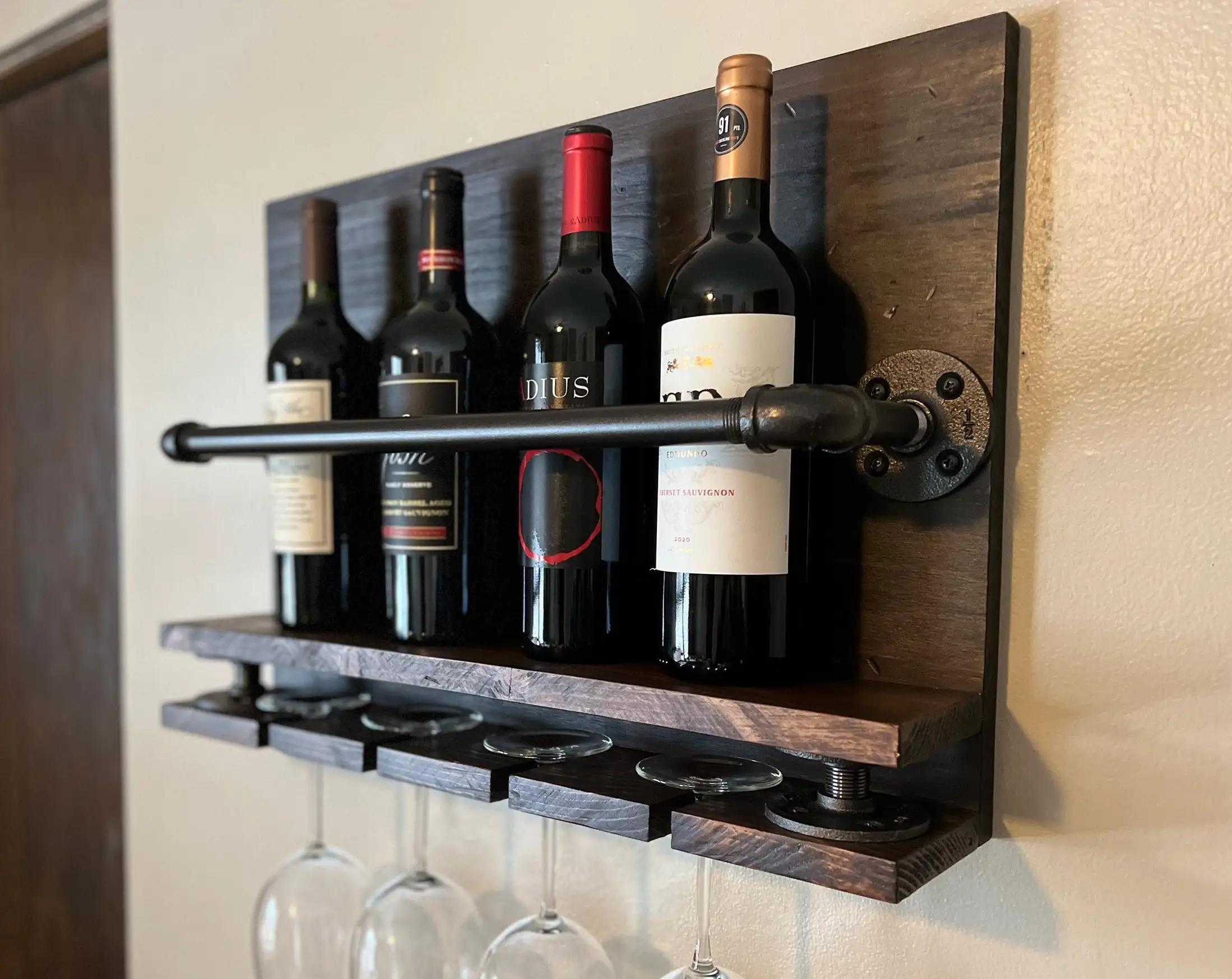 Countertop Combination Rack Wine Vintage Holder Dining Table Wooden Wine Bottle Bath Tub shape galvanized ice bucket