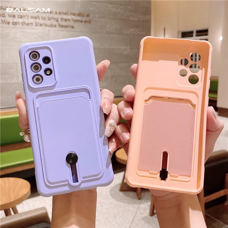 Card Bag Wallet Phone Case For Samsung Galaxy S21 Plus  A72 A52 A32 A22 Cell Phone Soft Silicone Cover