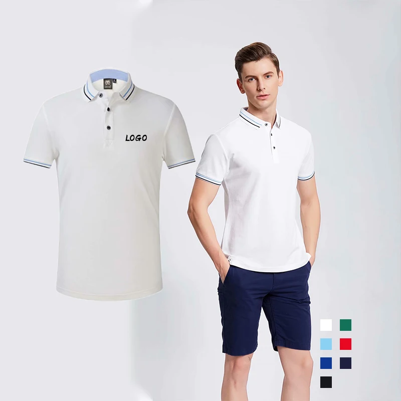 Super high quality bamboo ion mercerized cotton fashion polo shirt top grade golf outdoor sports lapel T-shirt