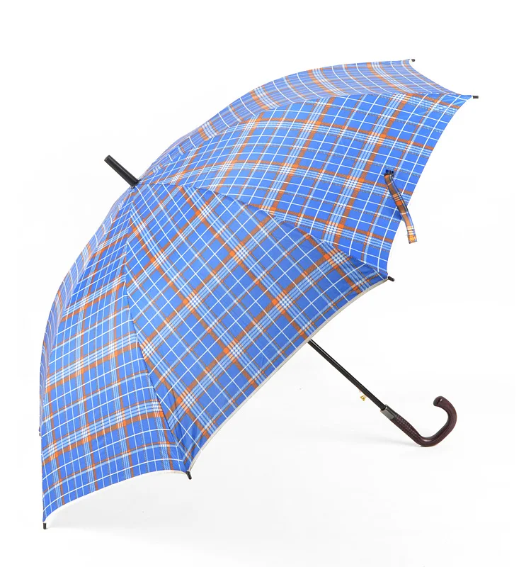 Customized British style business umbrella with enlarged plaid long handle umbrella