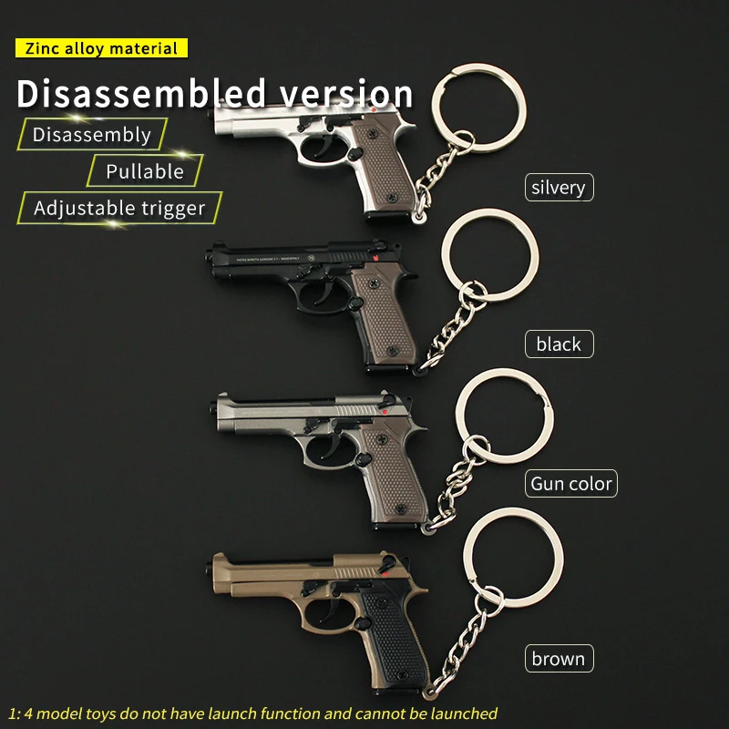 7 см 1/3 модель 1:4 пистолеты BERETTA 92F брелки подарок кулон ювелирные изделия Беретта гель бластер металлические
