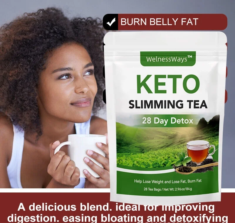 Organic 28 tea bag packaging Herbal Fit Detox Cleanse Slimming Keto Burn Tea Bag Pack Helps in Weight Loss and Fat Burning