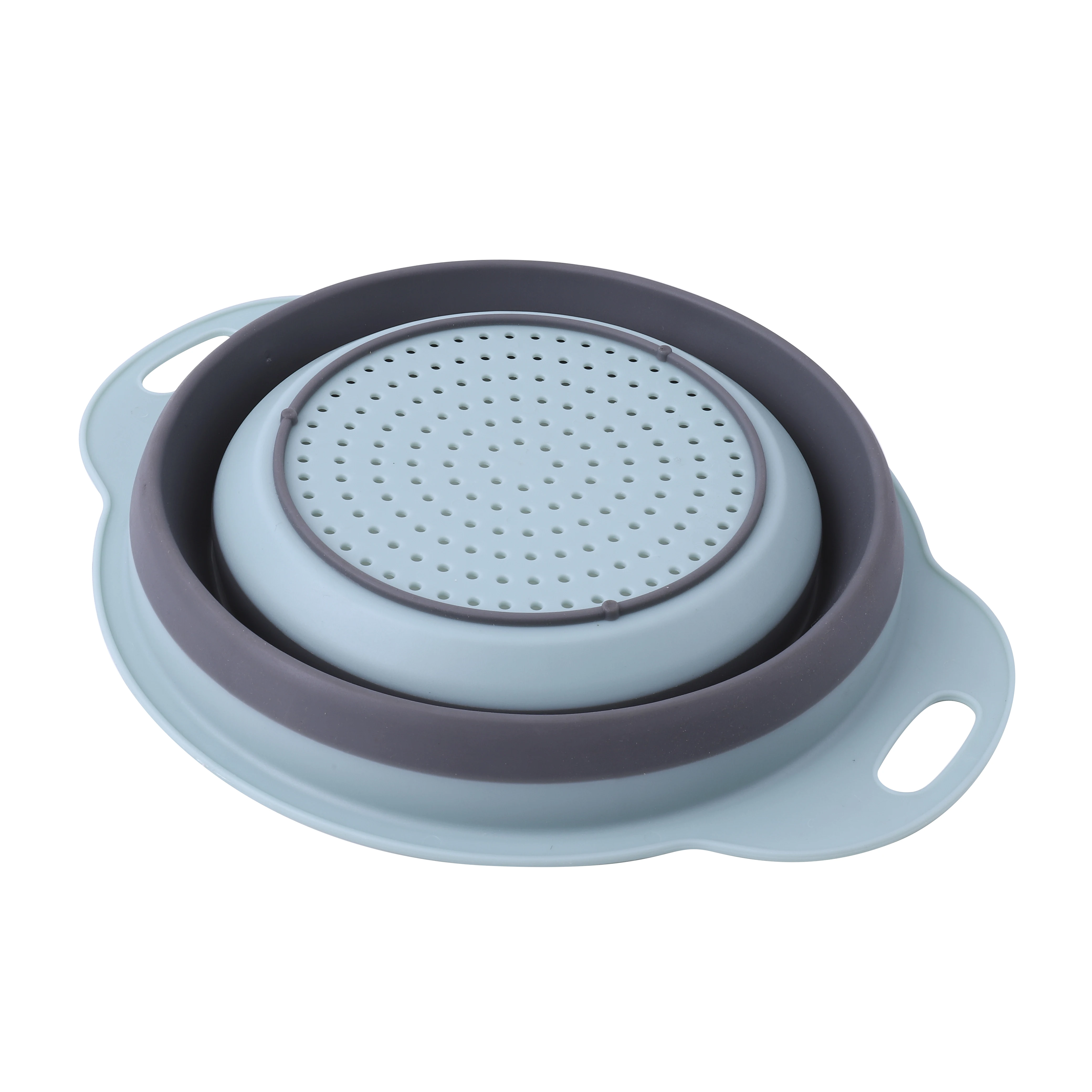 Folding Fruit Vegetable Plastic Collapsible Colander Kitchen Tool Foldable  Silicone Strainer Basket with Handle