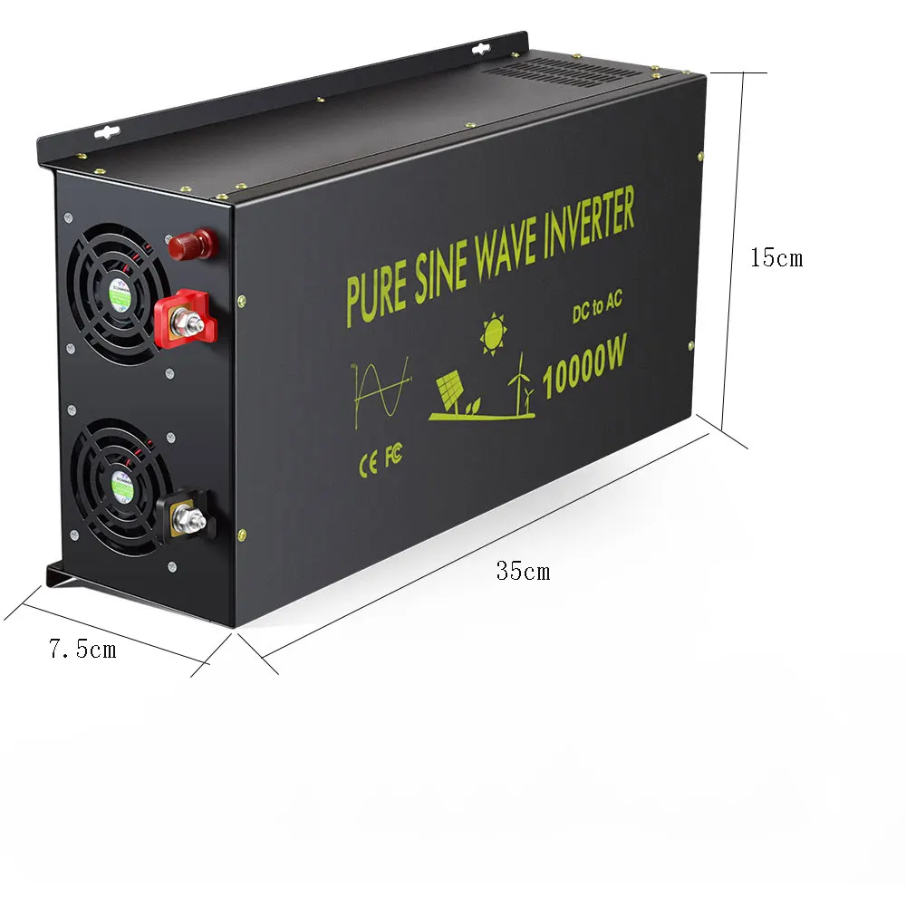20000W Peak Pure Sine Wave Power Inverter 12V DC to 220V 10000W 12V/24V/48V to 120V/240V AC Solar Generator Inverter Transformer