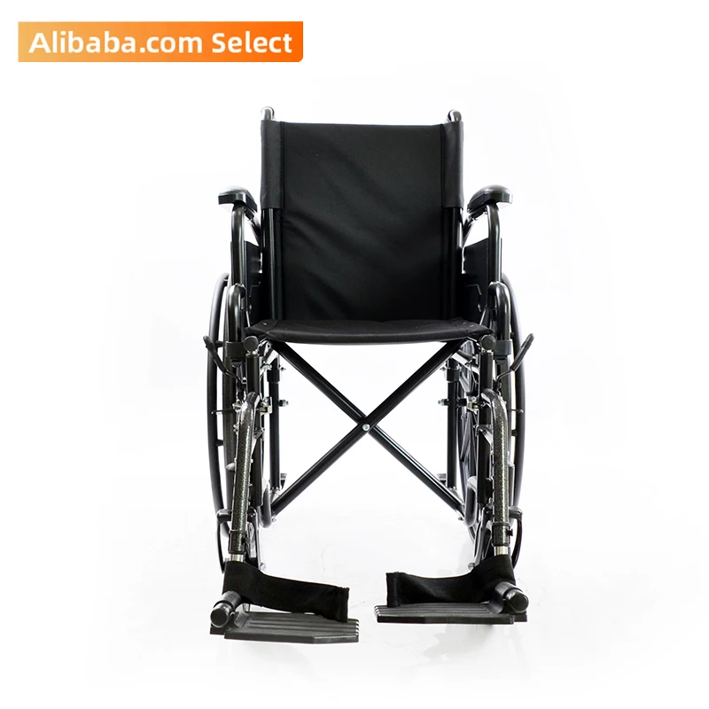 manual stair climbing wheelchair steel self-propelled wheelchair with detachable armrest and footrest for disabled