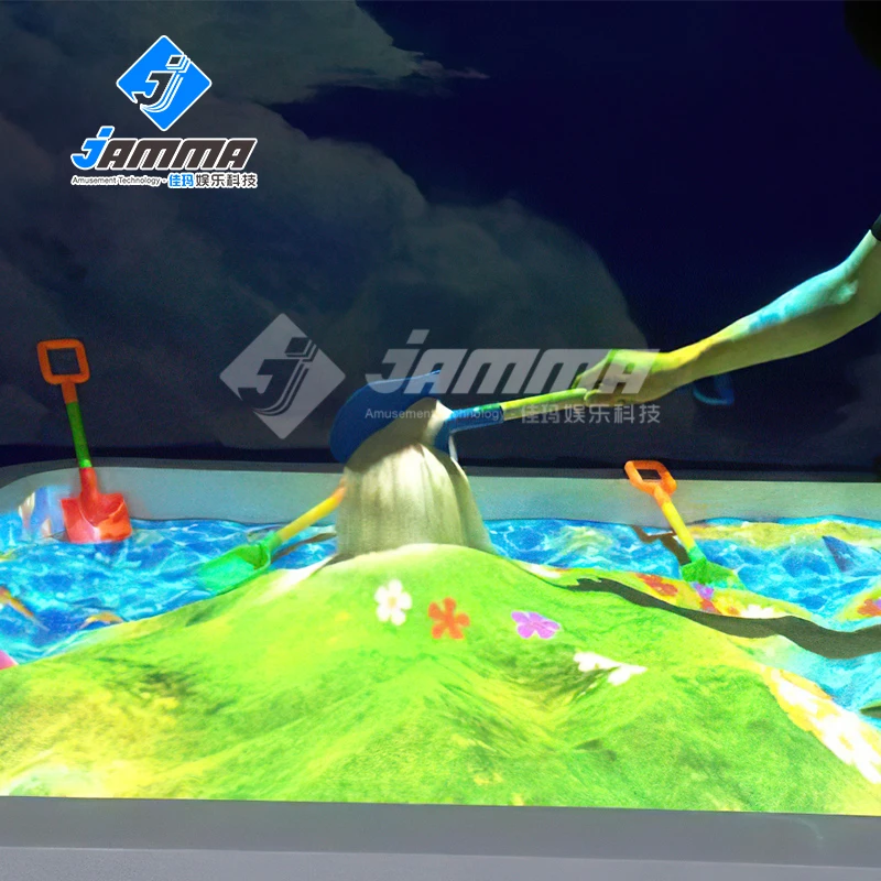 AR Interactive sand beach projection sand pond children sand beach fishing game for shopping mall