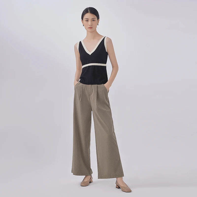 Кашемировый свитер для женщин спереди и сзади с v-образным вырезом майка на бретелях без рукавов; Цвет черный и белый; Вязаный джемпер для девочек