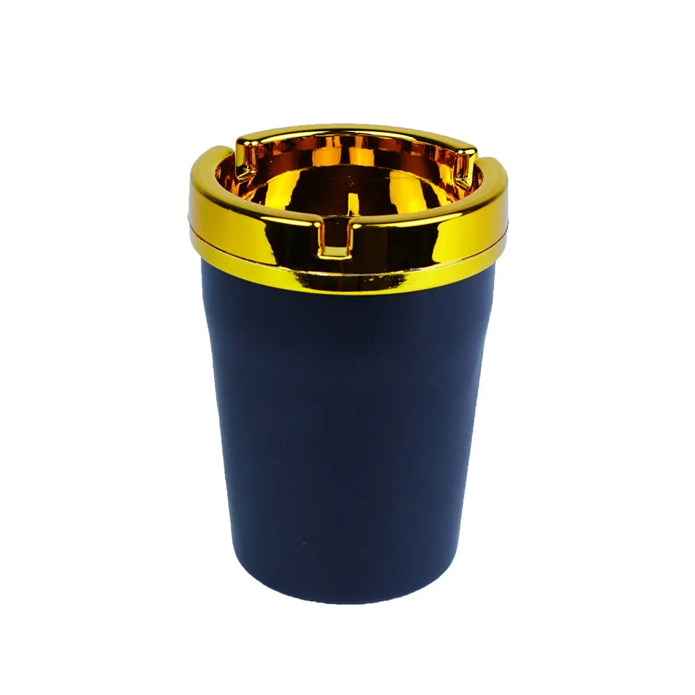 Manufacture Wholesale Cheap Car Ashtray Round Shape Portable ABS Plastic Butt Bucket Cigarette Ashtray with Electroplate Lid