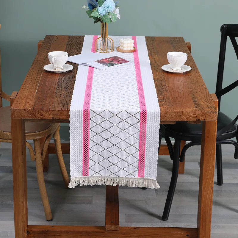 Nordic vintage table flag lace hollow fringe rustic dining table cloth art coffee table bucket cover cloth cover towel wholesale