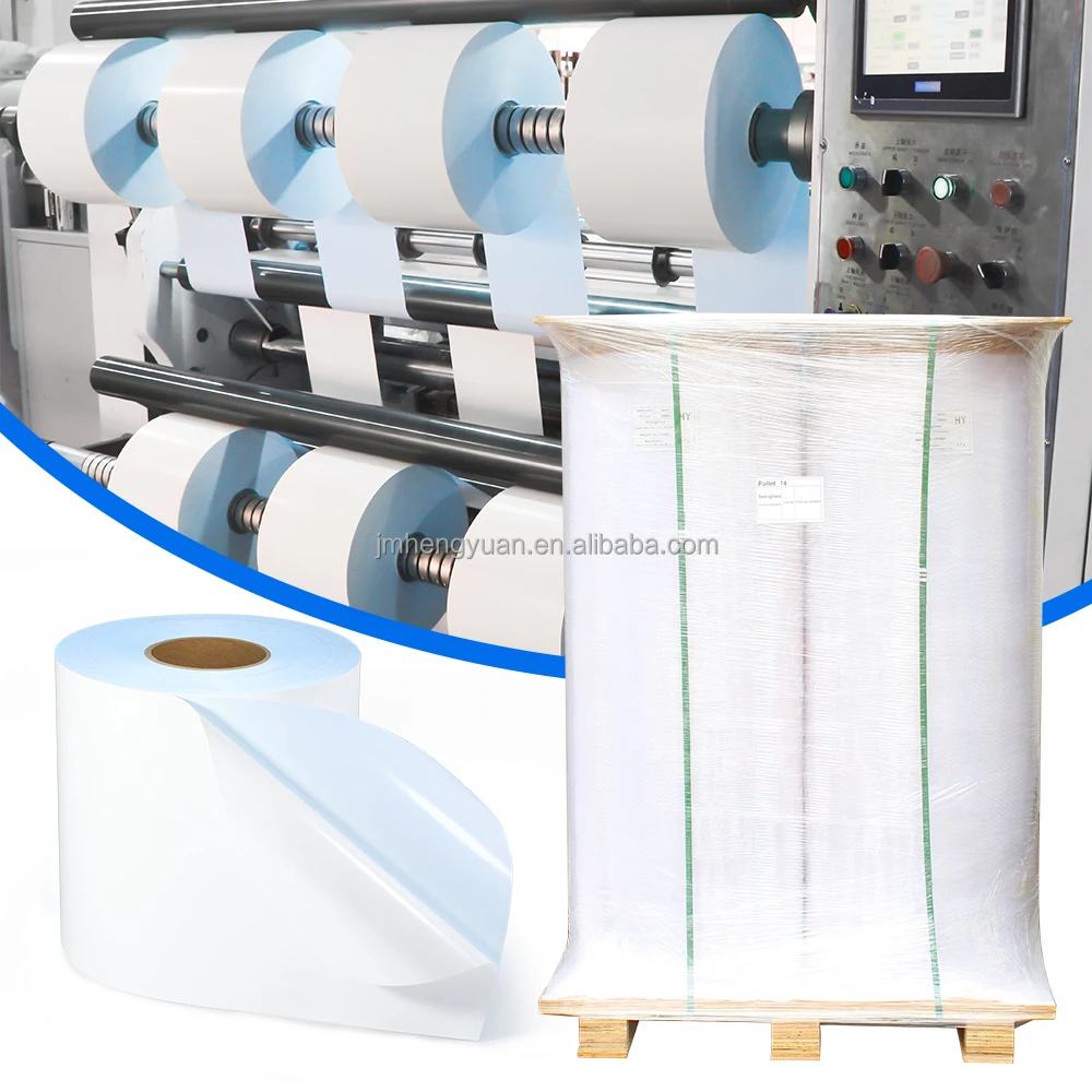Self Adhesive White Glossy Polypropylene Pp Synthetic Sticker Film Thermal Label  Jumbo Rolls