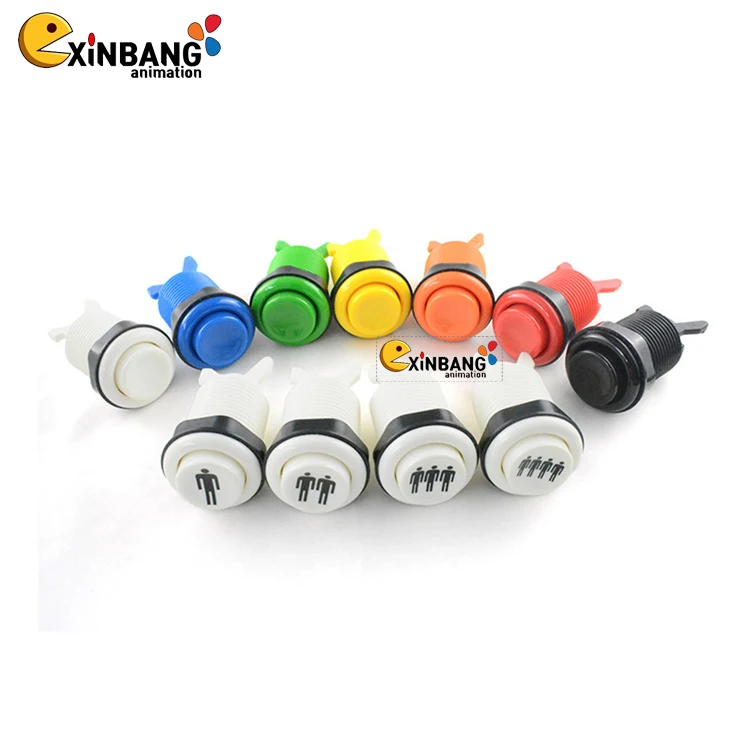 Rugged and Durable American Style Button with Switch Suitable for 28mm Mounting Hole Arcade Game Machine