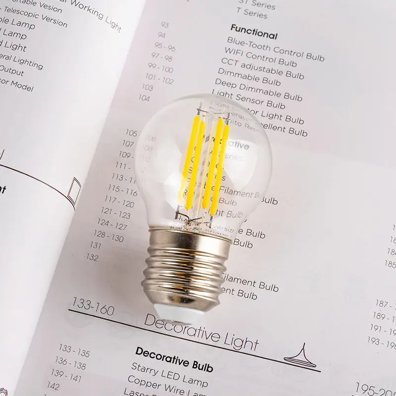 Hot selling E12 E14 E26 E27 DC12V 24V AC110 220V 2W 4W 5W P45 G45 Globe Decorative LED Vintage Retro Filament Bulb Light Lamp