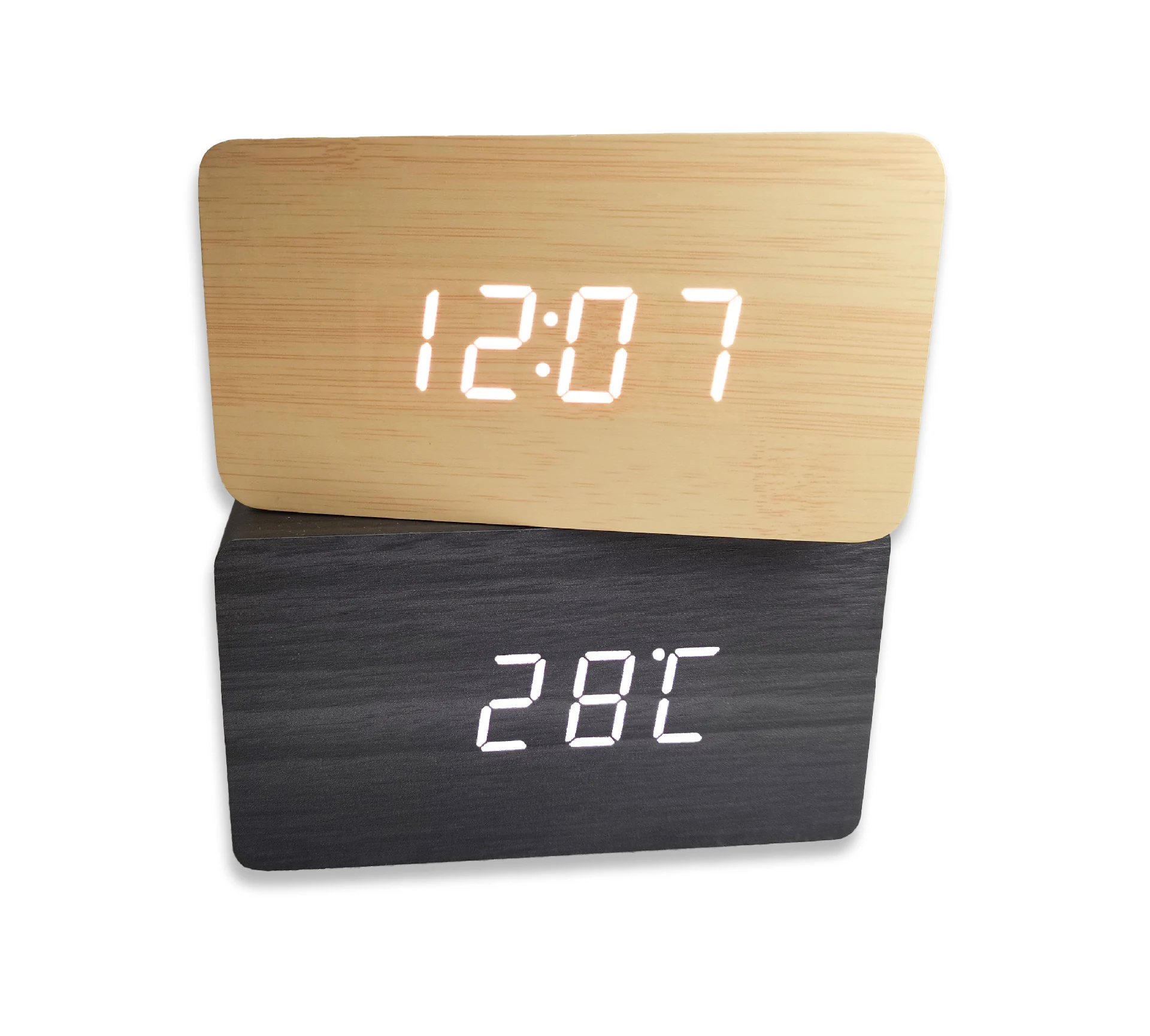T549 Decorative Table Electronic China Manufacturer Large Display Day Desk Digital Wooden Alarm Clock