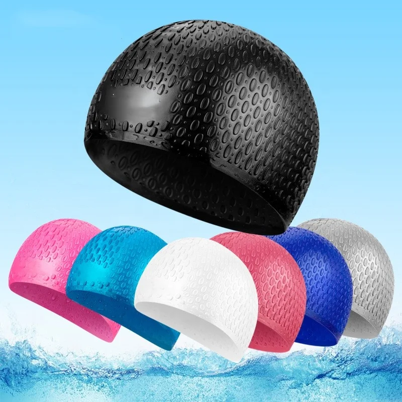Silicone Swim Cap,Comfortable Bathing Cap Ideal for Curly Short Medium Long Hair, Swimming Cap for Women and Men,