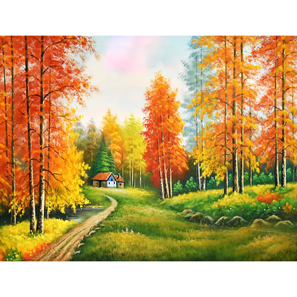 Wholesale Needlework Cross Stitch with The tree of life DIY Handmade autumn Cross Stitch Kits