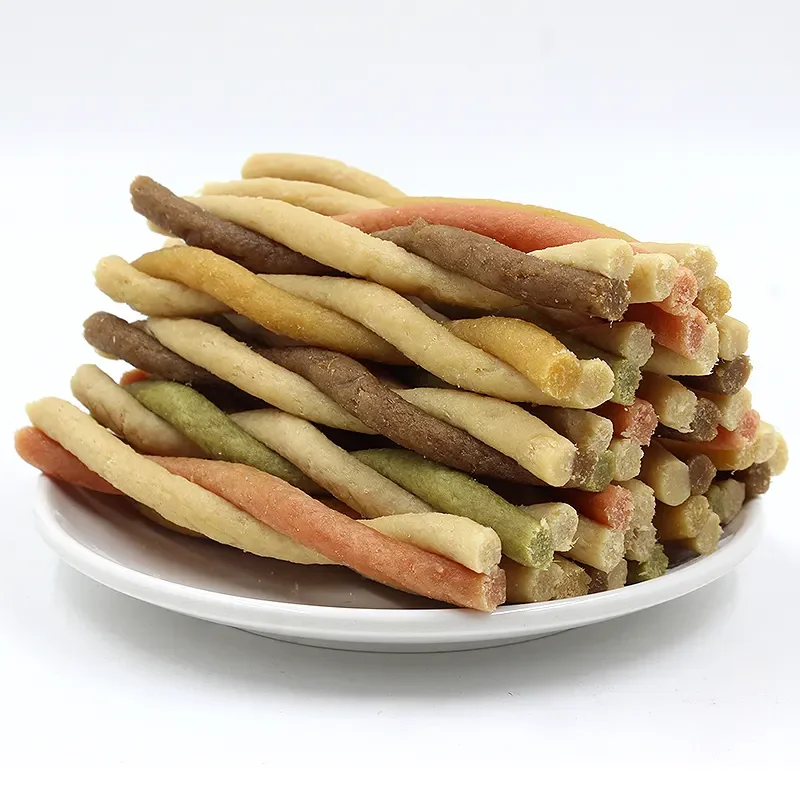 OEM Factory Wholesale Price Double Twist Stick Jerky Chews Pet Food Real  Chicken and Duck Meat 100G Pack Dog Snacks Dogs Treats