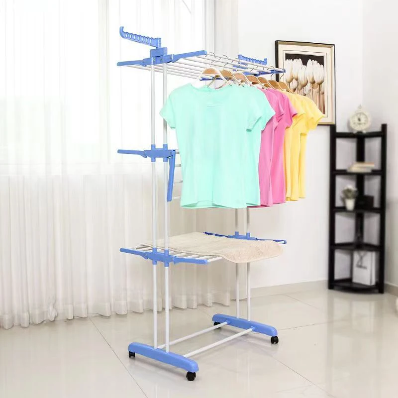 Folding Butterfly Shape Clothes Drying Rack Outdoor Adjustable Cloth Stand Clothes Airer Dryer Rack