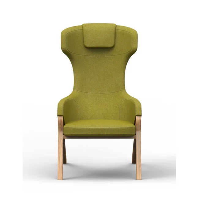 
High Back Big Ash Wood Legs Soft Commercial Furniture Loose Leisure Boss Chair 