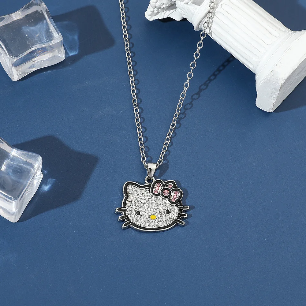 KT Cat Accessories Keychain Cartoon Cute Girl Pendant Anime Necklace