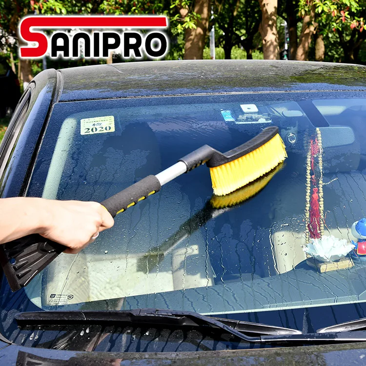 
Sanipro Auto Windshield Snow Brush Window Foam Grip no Scratch Removal Tool Ice Scraper Extendable Snow Brush with Ice Scraper 
