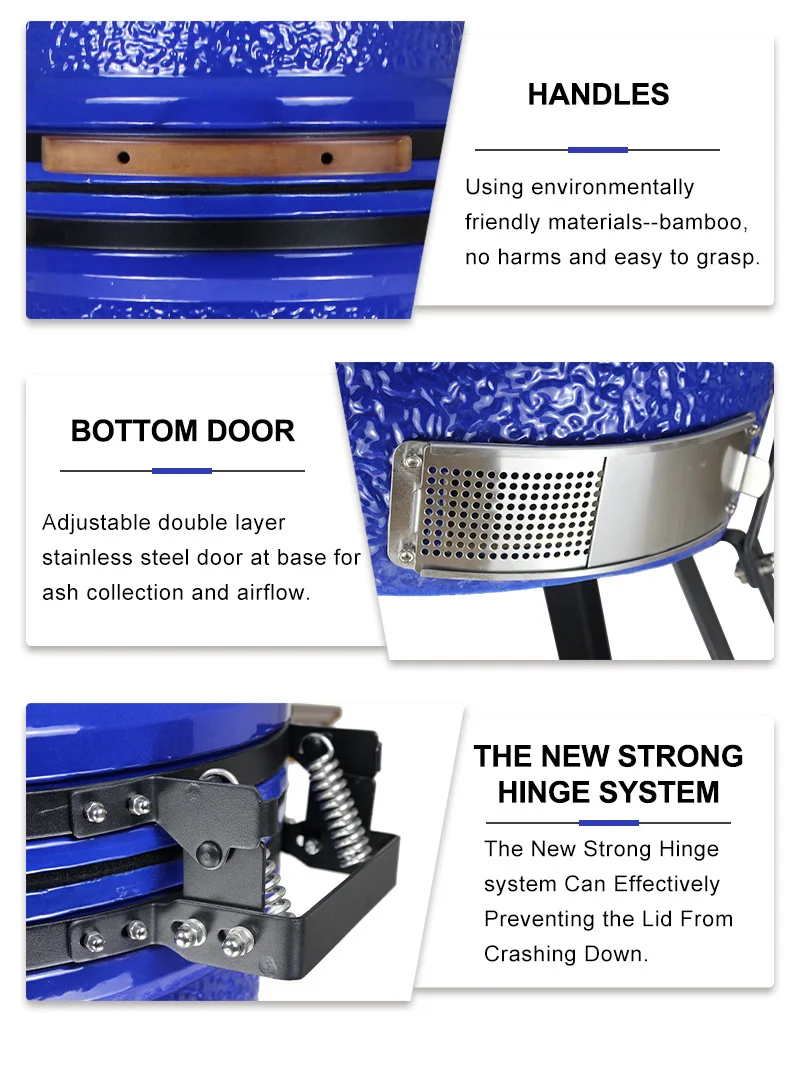 High Quality Kamado 23.5 inch Charcoal Kamado Grill Ceramic BBQ