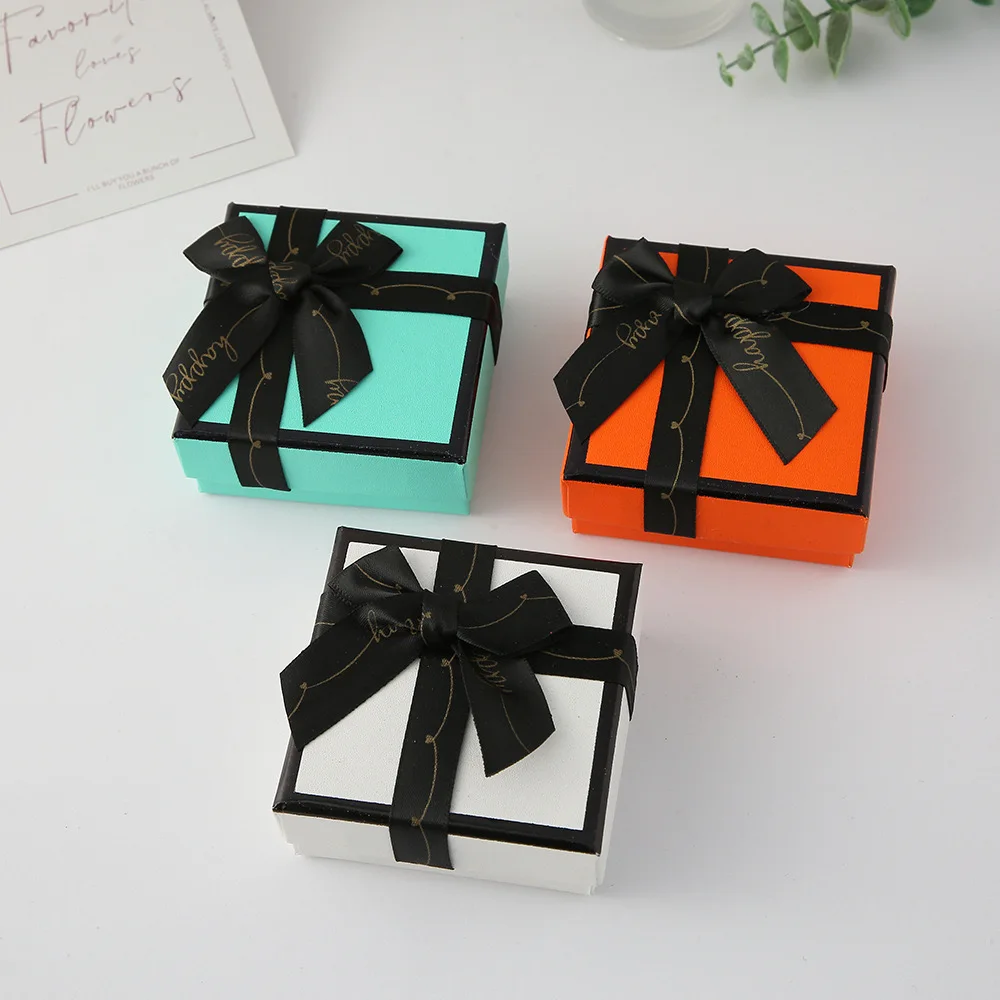 Hot Sale Wholesale Luxury Custom logo Paper Packaging Gift Jewelry Box with Bow and Bag