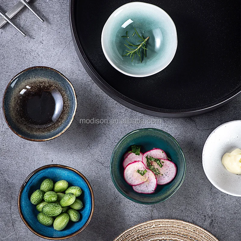 Creative Japanese kiln changing ceramic rice bowl small salad bowl soup bowl