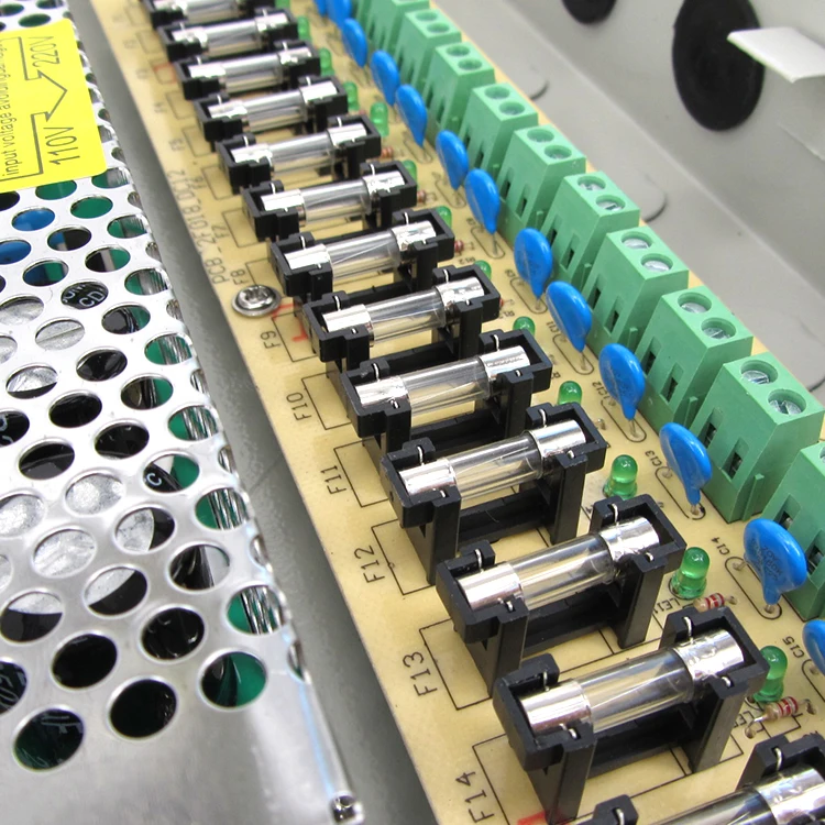 Aluminum Box 120W 18CH CCTV Camera Accessories Ac to Dc 12V 10A Power Supply  Box