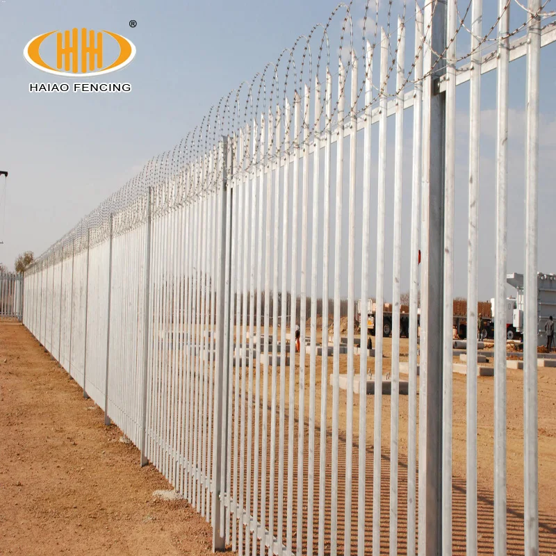 european style pvc coated triple pointed steel palisade fencing for South Africa