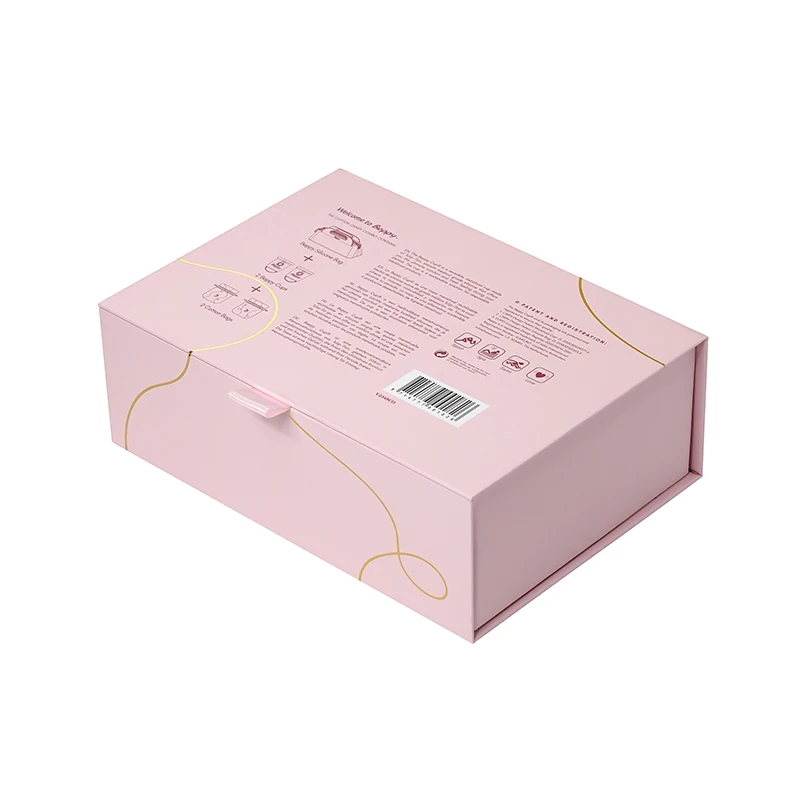 Pink Book Shape Magnet Closure Flip Box Hard Cardboard Custom Logo Hot Stamping Jewelry Cosmetic Wallet Gift Packaging Paper Box