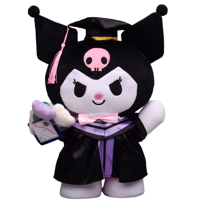 Sanrio New Sanrio Anime Graduation Season Plush Toy Cartoon Soft Stufffed Doll Room Decoration Toys For kids Gifts