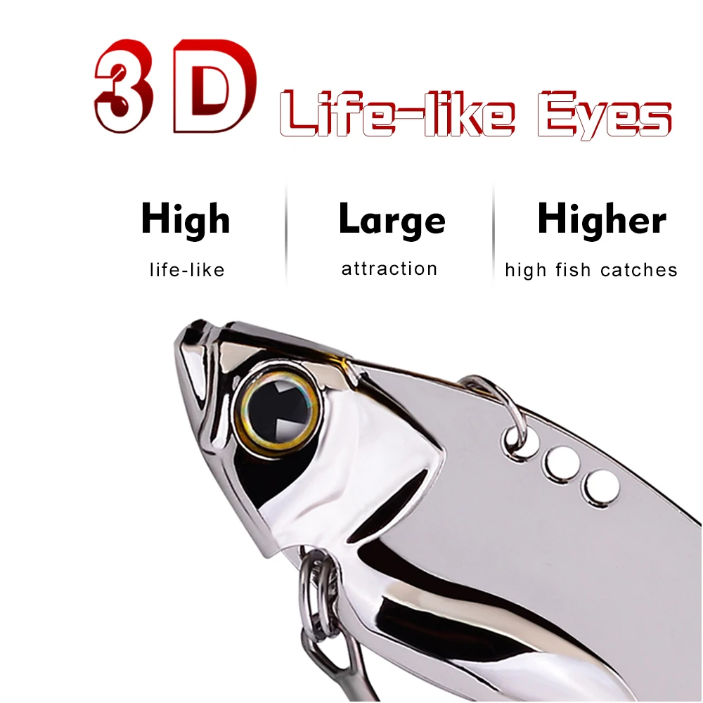 Metal Blade Baits for Bass Fishing Lures Hard Metal VIB Spoons Crankbaits Swimbait for Trout Walleye Crappie Saltwater