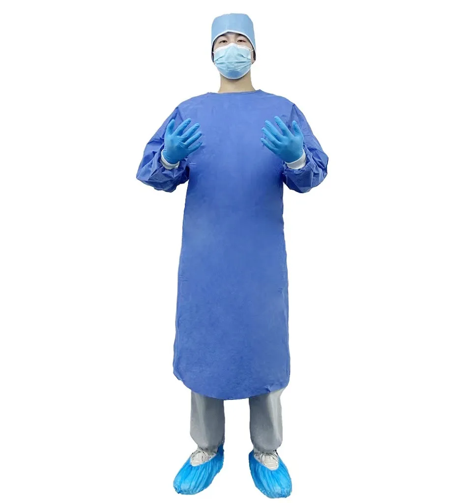 Factory Offer Medical Non Woven Isolation Gowns Jumpsuit Safety Clothes Disposable Surgical Gowns Non Sterile