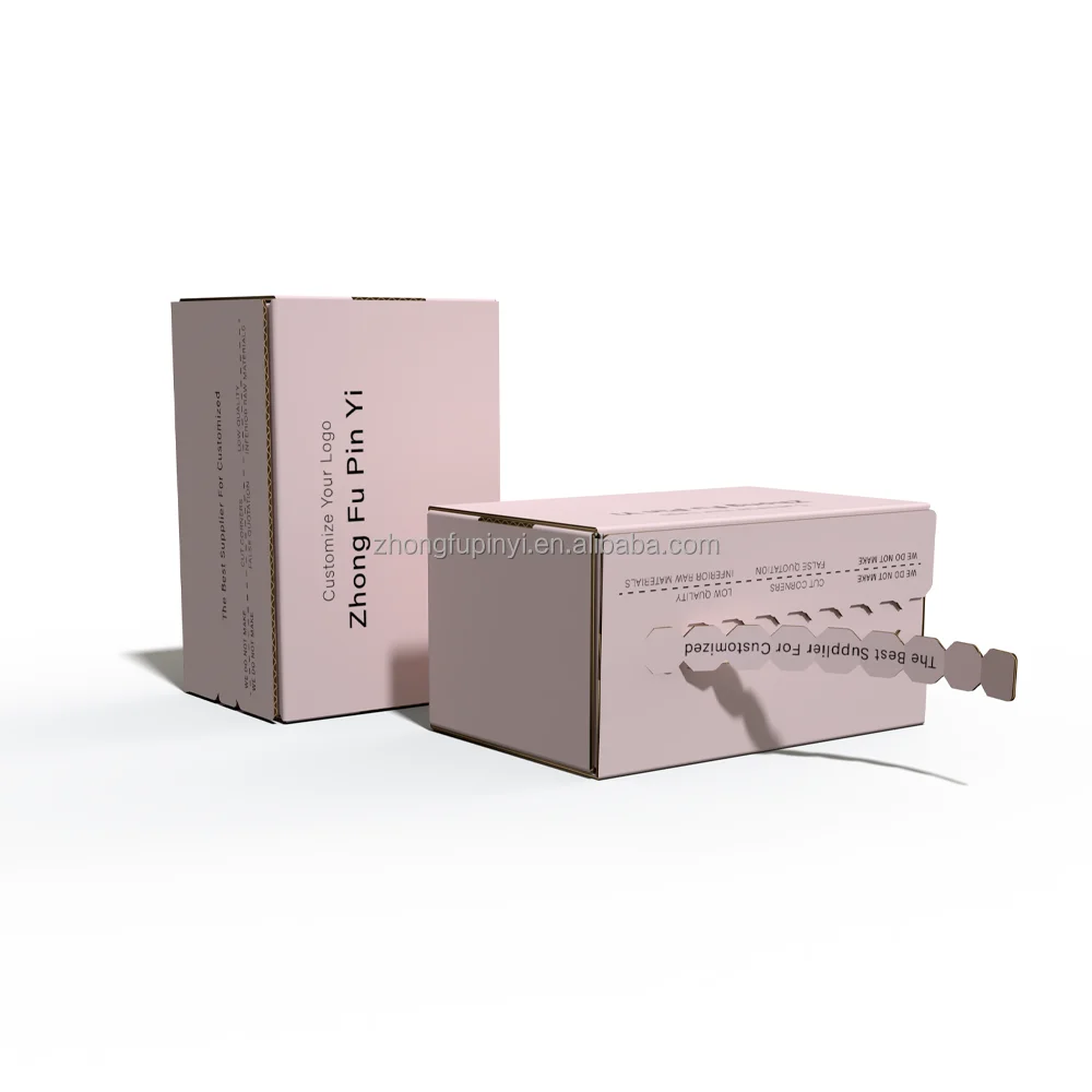 Eco-friendly custom self-sealing tear-off strip express shipping boxcorrugated cardboard clothing packaging paper boxes
